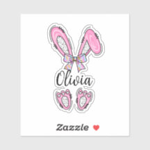 Personalisierter Girl Oaster Bunny Sticker