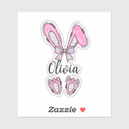 Personalisierter Girl Oaster Bunny Sticker
