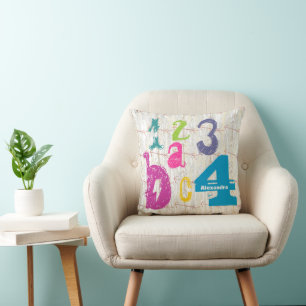 Personalisierter Girl's Room Crossed Arrow ABC 123 Kissen