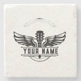 Personalisierter Gitarrenspieler Gift Stone Unters Steinuntersetzer