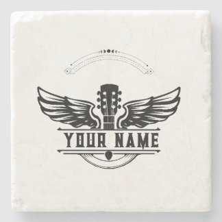 Personalisierter Gitarrenspieler Gift Stone Unters Steinuntersetzer