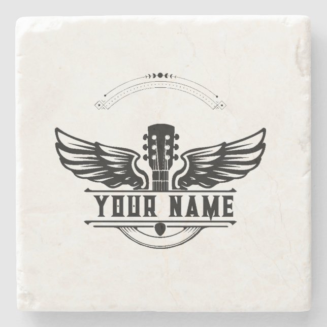 Personalisierter Gitarrenspieler Gift Stone Unters Steinuntersetzer (Vorderseite)