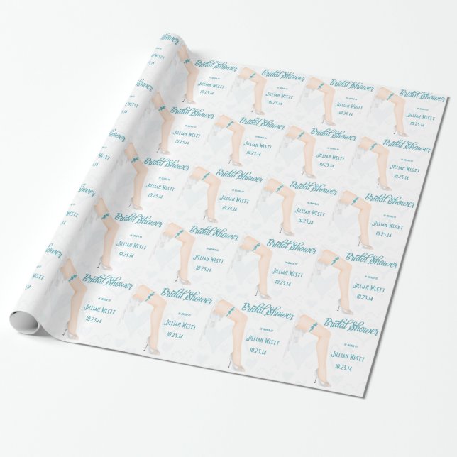 Personalisierter Glamour Bride Polterabend Wrap Geschenkpapier (Ungerollt)