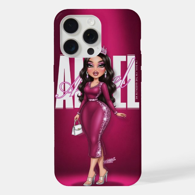 Personalisierter Glamour Queen Phone Case iPhone 15 Pro Max Hülle (Rückseite)