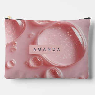 Personalisierter Glänzender Rosa Rouge Wassertropf Zubehörtasche