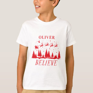 Personalisierter Glaube an den Weihnachtsmann-Schl T-Shirt