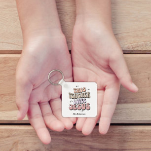 Personalisierter Glaube Retro-Lehrer Dankeschön Schlüsselanhänger