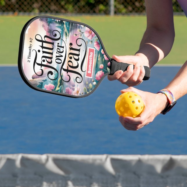 Personalisierter Glaube über Angst Christliche Fra Pickleball Schläger (InSitu)