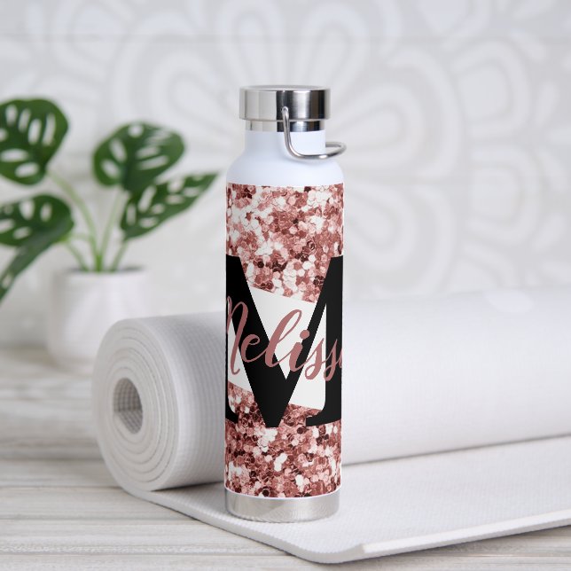 Personalisierter Glitter   Trinkflasche (Yoga)