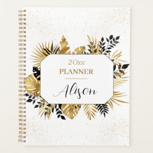 Personalisierter Glitzer aus Schwarz und Gold Planer