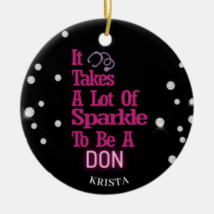 Personalisierter Glitzer Direktor für Krankenpfle Keramik Ornament