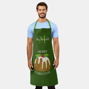 Personalisierter GLITZER Grünes Weihnachtslied Schürze