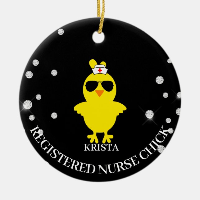 Personalisierter Glitzer Keramik Ornament (Vorne)