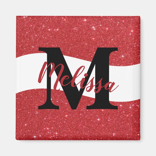 Personalisierter Glitzer-Magnet Magnet (Vorne)