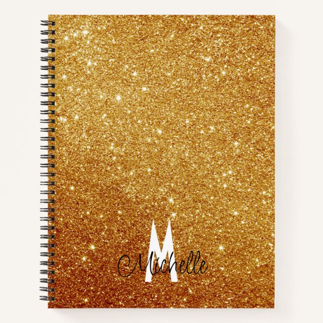 Personalisierter Glitzer Notizbuch (Vorderseite)
