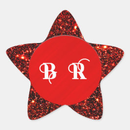 Personalisierter Glitzer Red Star Stern-Aufkleber