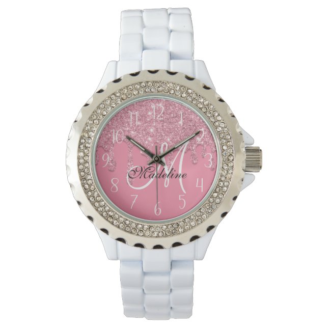 Personalisierter Glitzer-Schutz Armbanduhr (Vorderseite)