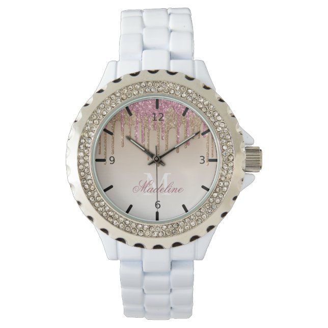 Personalisierter Glitzer-Schutz Armbanduhr (Vorderseite)
