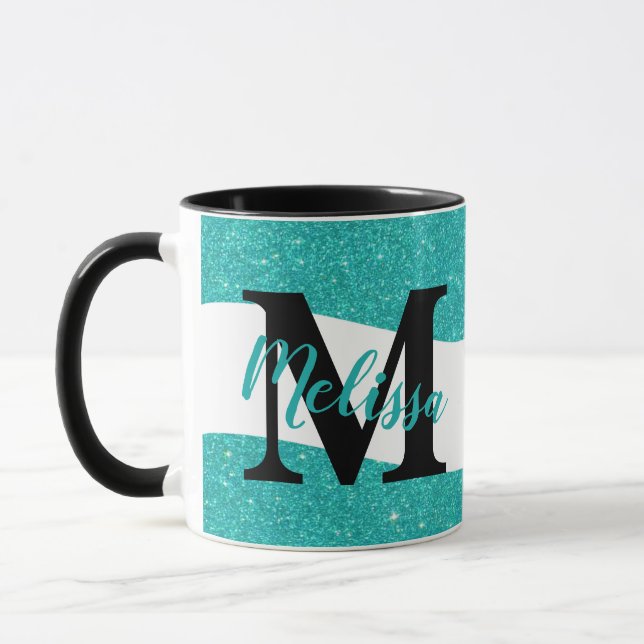 Personalisierter Glitzerbecher Tasse (Links)