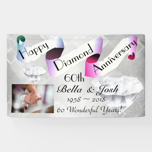 Personalisierter glücklicher 60. banner (Horizontal)