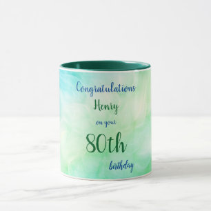 Personalisierter glücklicher 80. Geburtstag Tasse