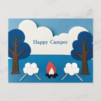 Personalisierter Glücklicher Camper Lagerfeuer Smo Postkarte