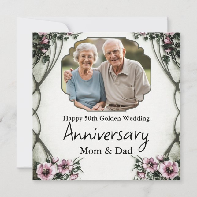 Personalisierter glücklicher Hochzeitstag Feiertagskarte (Vorderseite)