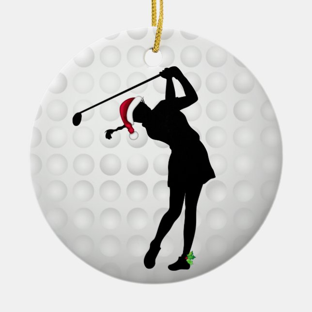 Personalisierter glücklicher Hollydays Keramik Ornament (Vorne)