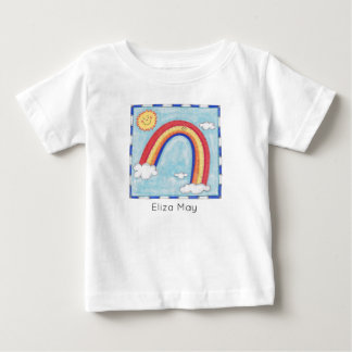 Personalisierter Glücklicher Regenbogen Baby T-shirt