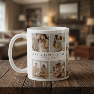 Personalisierter Glücklicher Vatertag Fotocollage  Kaffeetasse