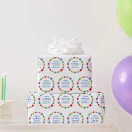 Personalisierter Glückwunsch Geburtsname Farbige O Geschenkpapier