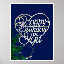 Personalisierter Glückwunsch zum Geburtstag für Si Poster