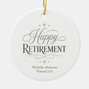 Personalisierter Glückwunsch zur Rente Keramik Ornament