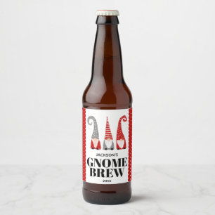 Personalisierter Gnom-Brew-Weihnachten Schwedische Bierflaschenetikett