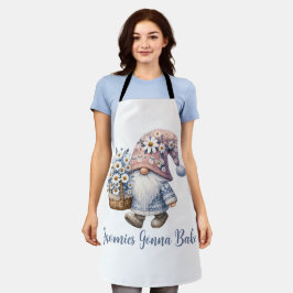 Personalisierter Gnom mit Gänseblümchen Cute Fun Schürze
