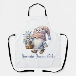 Personalisierter Gnom mit Gänseblümchen Cute Fun Schürze
