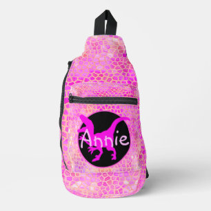 Personalisierter Gold-Dinosaurier Crossbody Bag