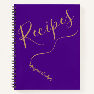 Personalisierter Gold-Name (Rezeptjournal) Indigo Notizbuch