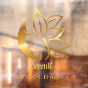 Personalisierter Gold-Tönung Damen-Salon und Spa-S Fensteraufkleber