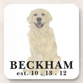 Personalisierter Golden Retriever Dog Getränkeuntersetzer