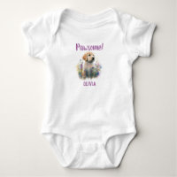 Personalisierter Golden Retriever Hund mit Florals