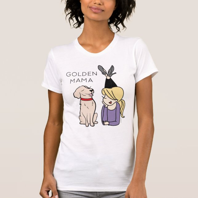 Personalisierter Golden Retriever Mama T - Shirt (Vorderseite)