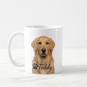 Personalisierter Golden Retriever-Porträt-Hundebec Kaffeetasse