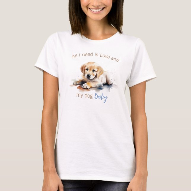 Personalisierter Golden Retriever T - Shirt (Vorderseite)
