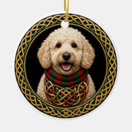 Personalisierter Goldendoodle-Schal Celtic Knot Keramik Ornament