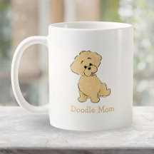 Personalisierter Goldendoodle-Welpen-Becher mit Hu