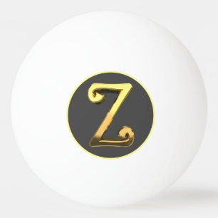 Personalisierter Goldener Buchstabe Z Tischtennisball