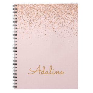 Personalisierter goldener Glitter-Monogramm-Name Notizblock