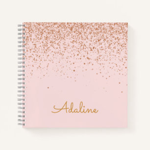 Personalisierter goldener Glitter-Monogramm-Name Notizbuch