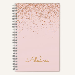 Personalisierter goldener Glitter-Monogramm-Name Notizbuch